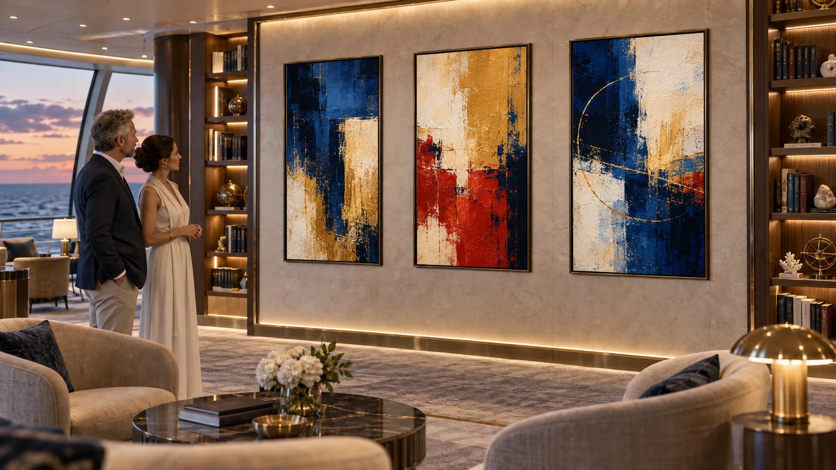 A changing collection brings calm, depth and discovery to the room.