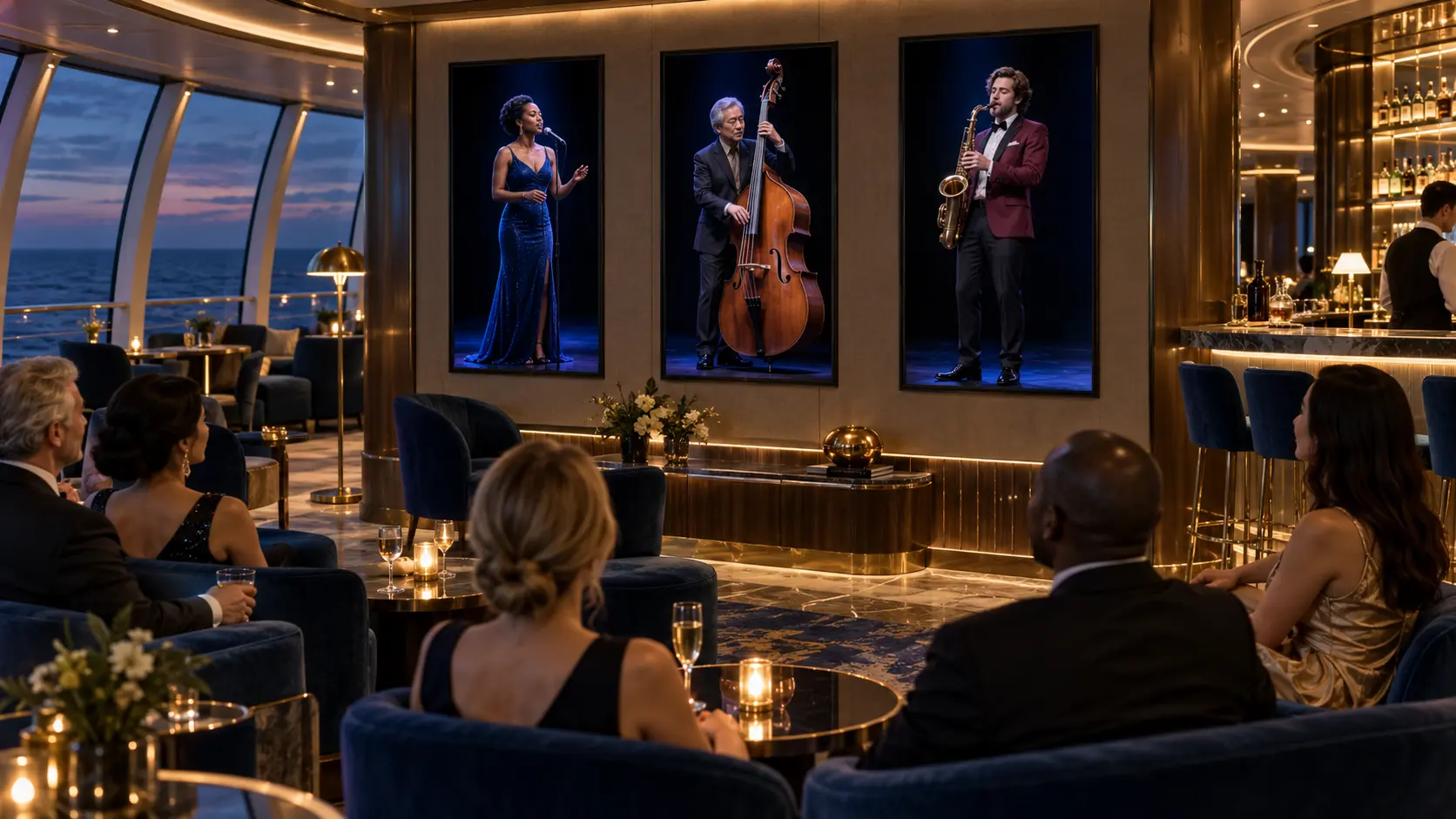 Virtual ensemble in a cruise lounge